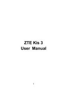 ZTE Kis 3 manual. Smartphone Instructions.